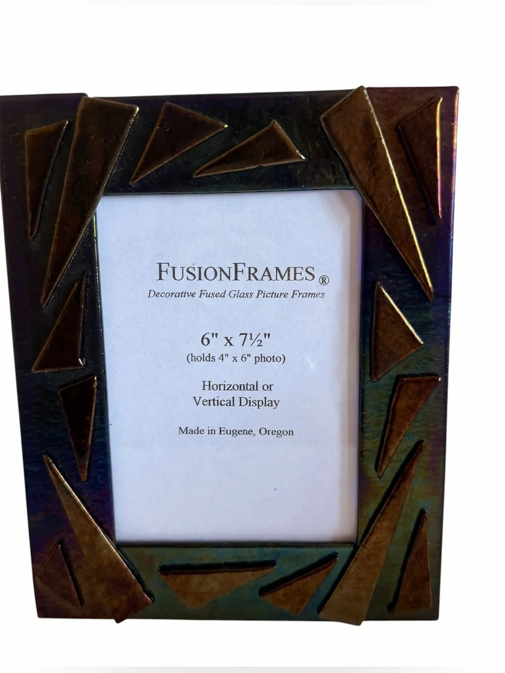 Vintage Fusion Fused Glass Photo Frame